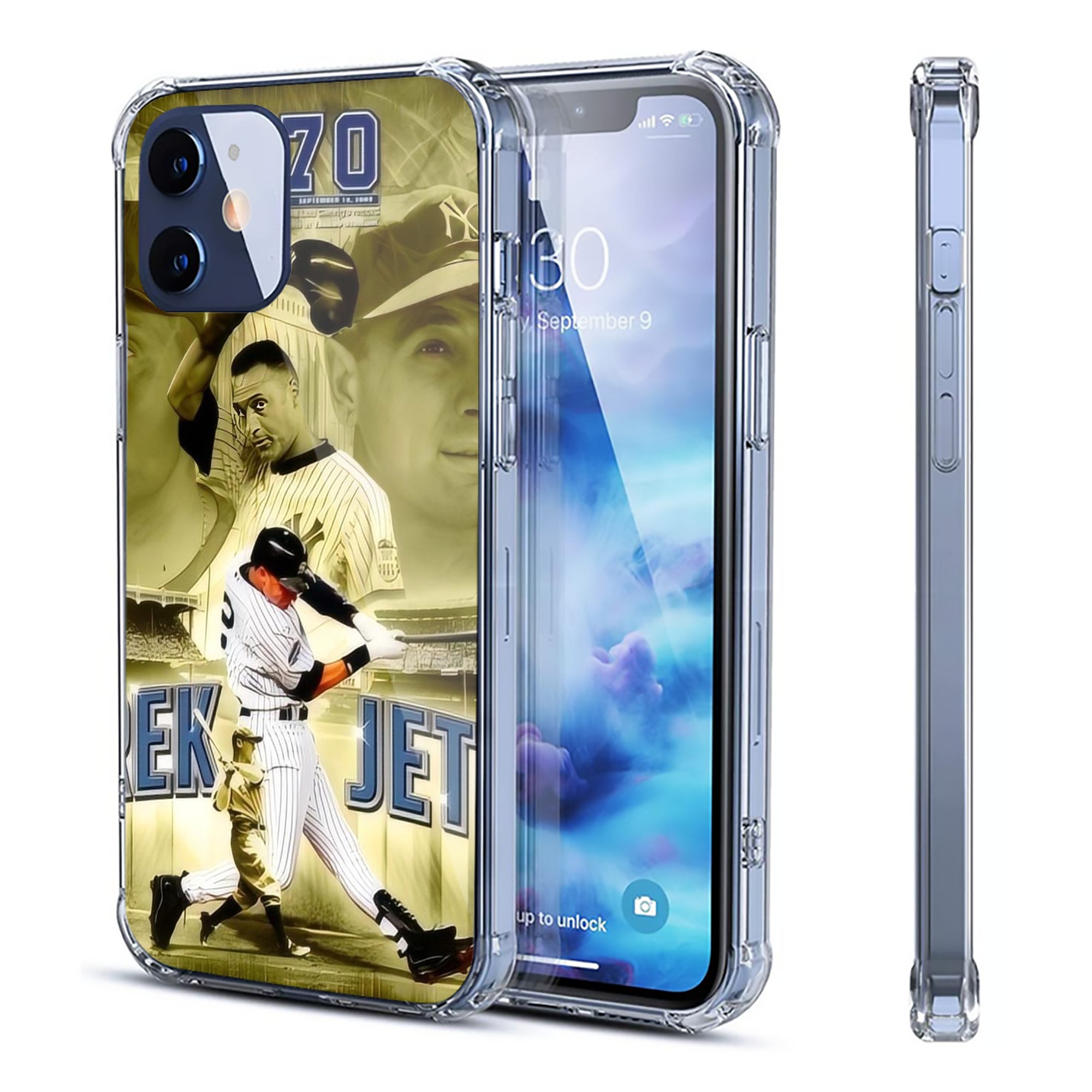 Derek Jeter 23 Clear IPhone 12 Case – Soft TPU With UV Print – Enhanced Drop Protection, Precise Fit, Anti-Fingerprint, Customizable Design, Scratch-Resistant, Yellow-Resistant